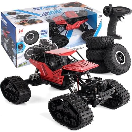 Cross-country climbing car 1/16 Four-wheel Drive Alloy Track Off-road Remote Controll Climbing Car LH-C012 Gifts For Boys Z418