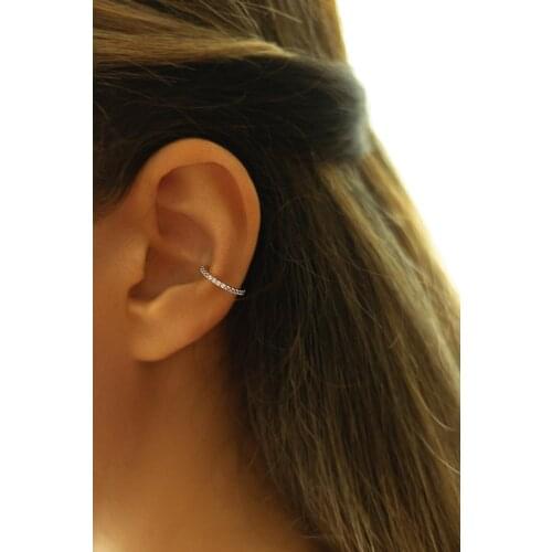 White Stone Ringed Cartilage Earring- Rose You Can Use It Without A Hole In Your Ear Stylish 2021 Accessories