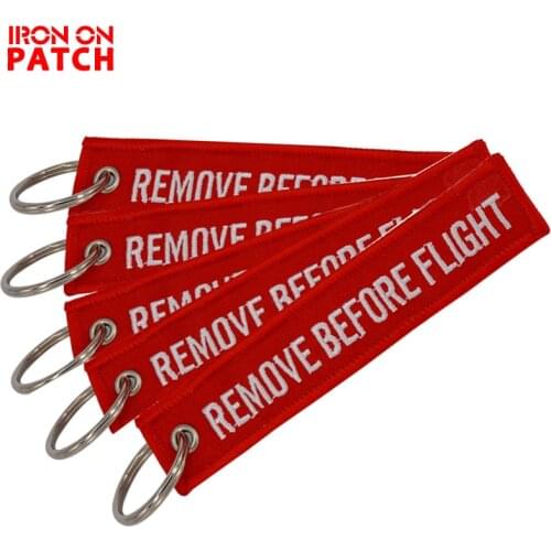 White/red Chaveiro Key Chain for Cars Red Key Fobs OEM Keychain Aviation Tag Embroidery Key bias tape webbing