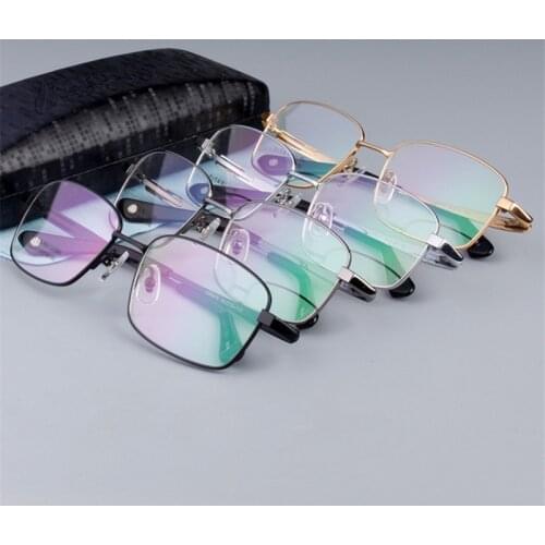 Brand Genuine High-end Mens Glasses Frames Pure Titanium Full Frame Mens Glasses Frames Box Prescription Glasses 979