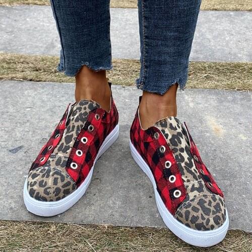 SAGACE Brand Top Shoes for Girls Casual Flat Shoes Womens Leopard Print Canvas Women Shoes Sport Breathable Girls Sneakers