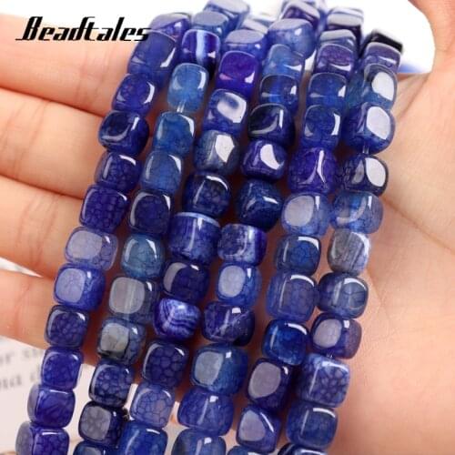 Agates Natural Stone Beads Royal Cube Square Loose Spacer Beads For Jewelry Making DIY Charms Bracelet Necklace 15'' 8x8mm