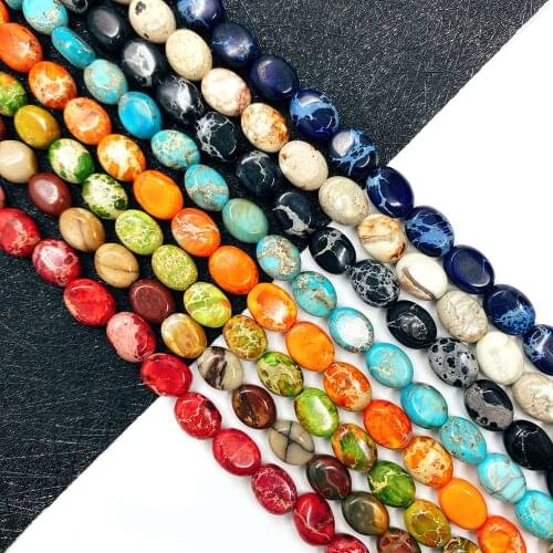 Egg-shaped Natural Stone Beads 7x9mm Imperial Stone for DIY Handmade Jewelry Wholesale Necklace Earrings Jewelry Accessories