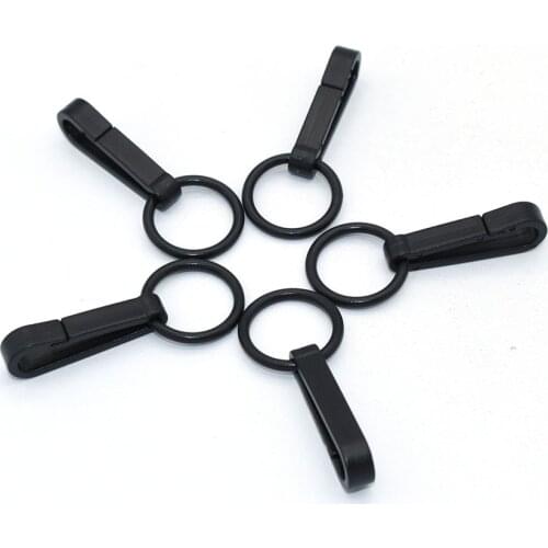 Black Plastic Snap Hook With Loop Ring Mini Gloves Hooks Buckles Hardware Plastic hook Clasps Used For Face Mask Necklace 50pcs