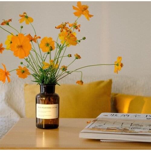 CuteLife INS Nordic Transparent Glass Flower Vase Decoration Home Mini Wedding Plant Vase Water Hydroponic Tabletop Glass Vase