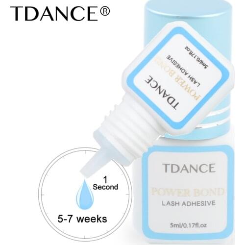 TDANCE Colorful Professional Eyelash Extension Glue1 Second Power Bond Fast Drying Lasting Affinity Not Irritating Lash Adhesive