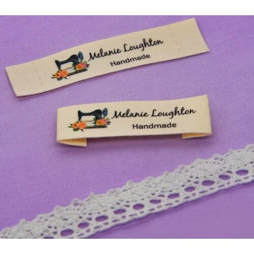 Custom Clothing Labels - Personalized Brand , Organic Cotton Ribbon Labels , Logo or Text, Sewing Labels (FR017)