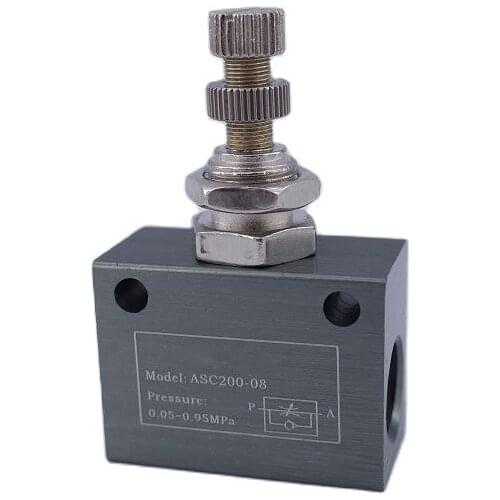 Gas flow control valve ASC100-06 throttle valve pneumatic one-way ASC200-08 ASC300-10 / 15