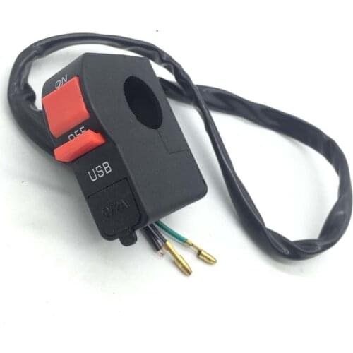 Motorcycle ATV Bike Handlebar Starter Kill Stop Switch ON OFF Button 4 Wires Connector for 7/8 inch 22mm Handlebars