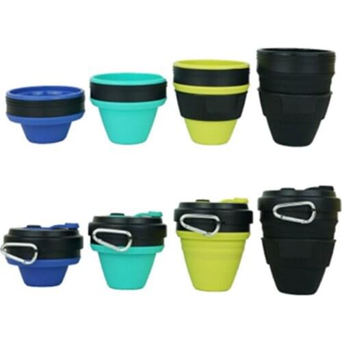 Cups easily portable outdoor travel telescopically folded Mug silica gel 450ML