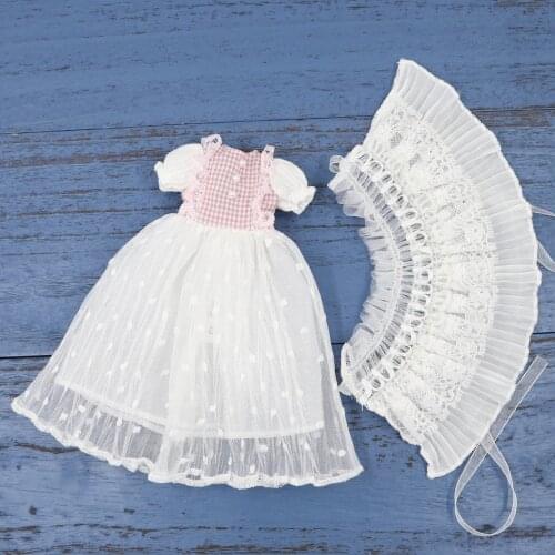 ICY DBS Blyth doll joint body licca body white pink dress lace dress