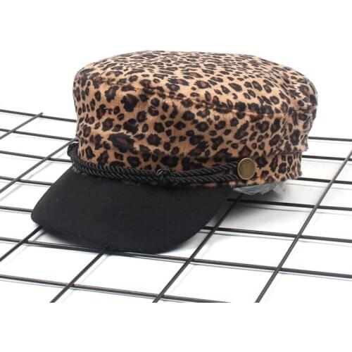Leopard Printed Visors Autumn Winter Retro Flat Visors Fashion Trendy Female Sun Hats Streetwear Leisure Caps