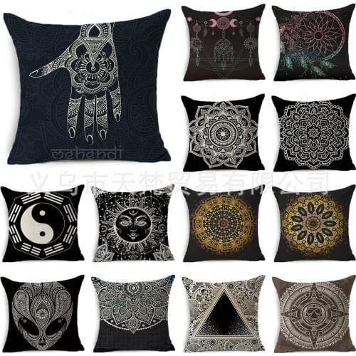Mandala Linen Pillowcase Supports Graphic Customization