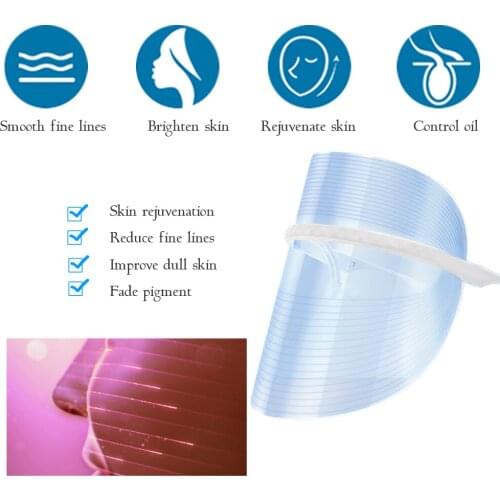 3 Colors LED Light Therapy Mask Facial Beauty Device Anti-aging Anti Acne Wrinkle Removal Skin Tightening Lifting Shrink Pores