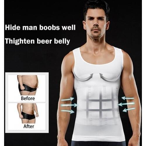 S-2XL Mens Compression Tank Top Seamless Slimming Body Shaper Vest Shirt Shapewear Abs Abdomen Summer Fashion Men Vest