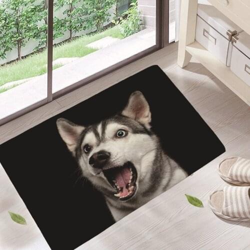 Cute Husky Floor Doormats Living Rooms Anti-slip Carpet for Home Balcony Bedroom Kitchen Bathroom Rug Entrance Door Mat