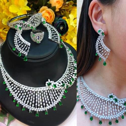 Missvikki Famous Brand Bling Sequins Luxury Africa Dubai Jewelry Sets For Women Wedding Party Zircon Wedding Bridal Jewelry Set