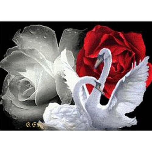 NEW Diamond mosaic icons Rose handcraft diamond embroidery swan lovers painting rhinestone diamond painting cross stitch pattern