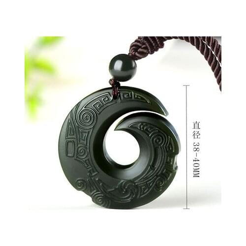 Natural Hetian Jade Black Lucky Good Luck Pendant, Exquisite Jewelry, Best Gift for Men and Women