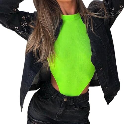 2021 New Hot Women Ladies Sexy Sleeveless Solid Color High Cut Slim Skinny Bodycon Club Beach Fashion Halter Bodysuits Leotard