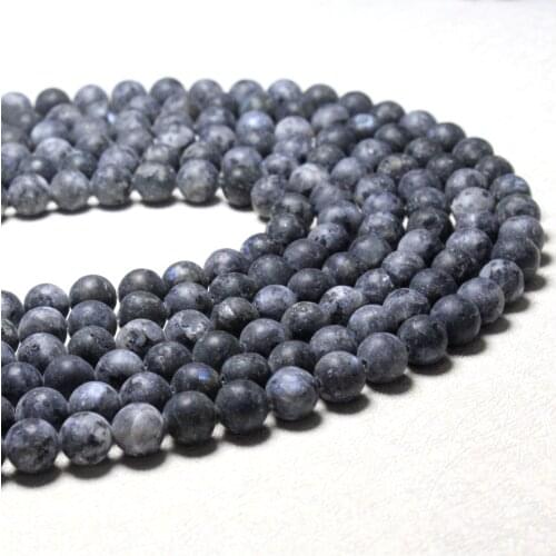 Wholesale Natural Dull Polish Black Spectrolite Labradorite Stone Beads For Jewelry Making DIY Bracelet Necklace 8 mm 15