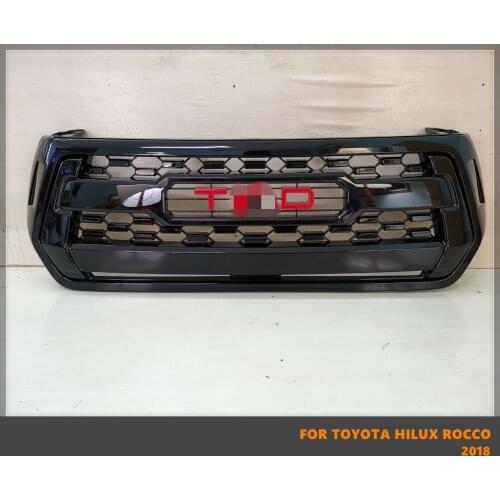 Good Quality ABS Front Middle Grill Racing Grills Black Or Chrome Color Fit For Toyota Hilux Rocco 2018