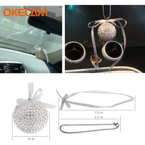 Car Auto Interior Pendants Rhinestone Ball For Smart 450 451 452 453 454 Fortwo Forfour City-Coupe Crossblade Roadster Coupe