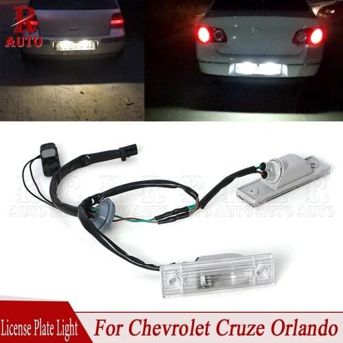 R-Auto 1 Pair Car Rear License Plate Light Number Plate Lamp White Car Styling For Chevy Cruze Chevrolet Orlando 95961097