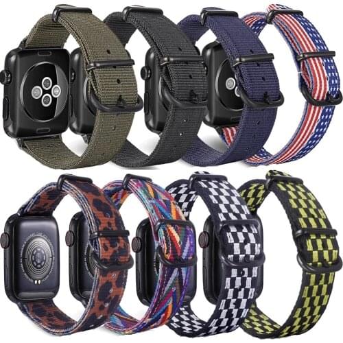 Nylon braided strap for Apple Watch, 40/44/38/42 mm wrist strap Apple Watch series 6/5/4/3/2/1 sports strap replacement strap