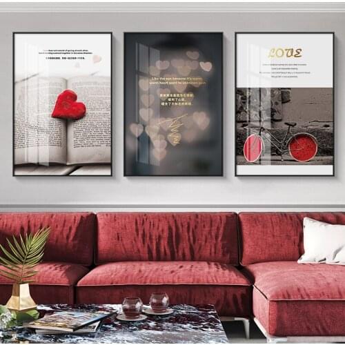 Romantic Nordic Creative love oath Wall Art Picture Canvas Painting Prints poster Living Room Bedroom Home Decor Free Shipping