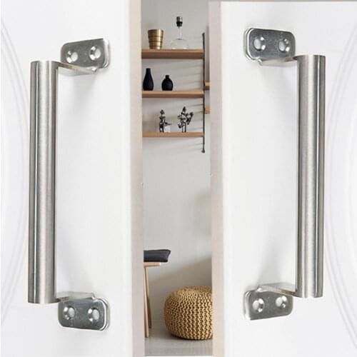 Stainless steel refrigerator wooden door handle wall mounted cabinet door drawer modern minimalist handle