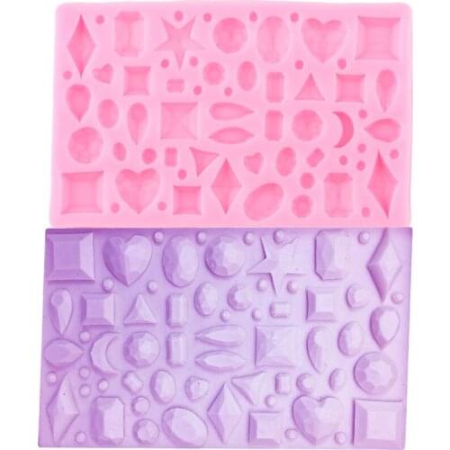 Gem Diamond Silicone Cake Border Fondant Molds Wedding Cake Decorating Tools Cupcake Topper Candy Clay Chocolate Gumpaste Moulds