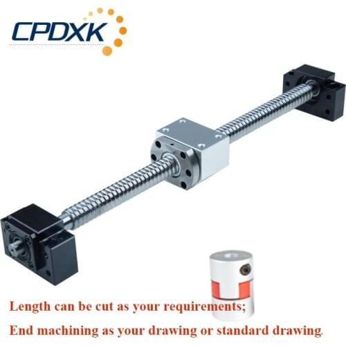 Ball Screw SFU1605 Ball Screw Length-1000mm with BK12BF12 End Machined +Nut SFU1605+ Nut Housing+ Supporter for CNC Machine