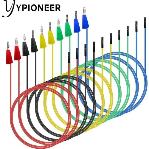 YPioneer P1530/32 Stackable Banana Plug to Male Female Jumper Test Leads Binding Post to Breadboard Soft Silicone Flexible Lead