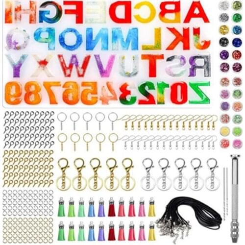 Silicone Alphabet Mould Sturdy Number Letter Molds for Resin Casting Tool Epoxy Keychain Pendant Jewelry Diy Clay Craft Supplies