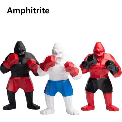 Gorilla Statue Resin Boxing King Kong Geometric Sculpture Modern Resin For Home Wedding Decoration Accessories Picture Anmial
