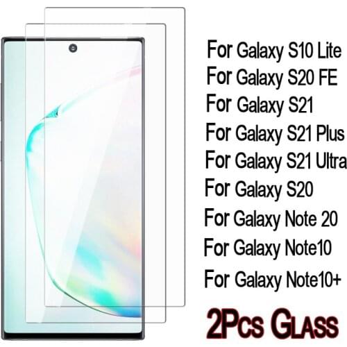 Glass For Samsung Galaxy Note 20 10 Plus Note10 Case Protective Cover On For Samsung Galaxy S20 FE S10 Lite S21 Plus Ultra Glass