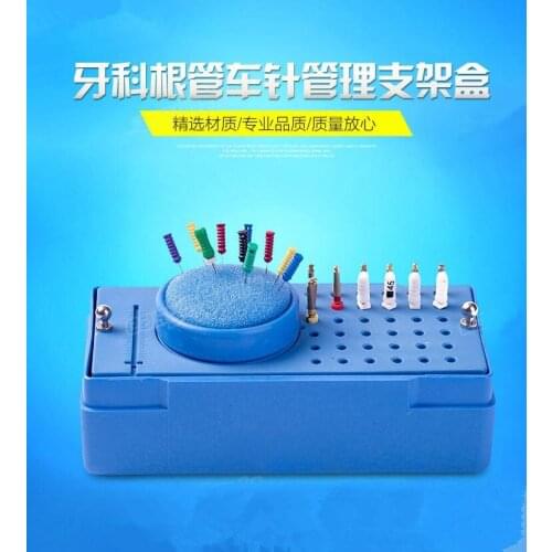 Dental Sterilize Plastic Endo box & Files Reamer Measure Tools Accessory Endodontic Ruler with Round Endo Stand File Holder 1pc