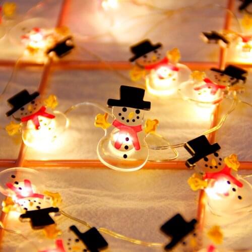 Santa Claus Christmas Tree LED String Lights Garland Snowman Christmas Decorations For Home Fairy Light New Year Xmas Decor