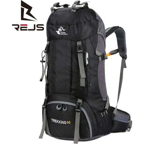 REJS LANGT 60L Large Capacity Outdoor Backpack Men Multifunctional Mountaineering Bag Waterproof Hiking Backpack Camping Mochila