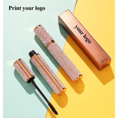 40pcs Custom Logo Diamond Mascara Lash Fibers Mascara 4D Make Up Cosmetics Waterproof Eye Makeup Lengthening Eyelashes