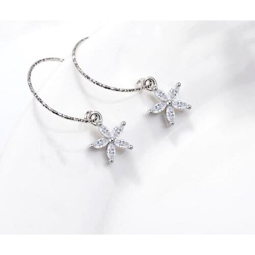 Sole Memory Personality Wild Long Star Simple Student 925 Sterling Silver Temperament Female Dangle Earrings SEA433