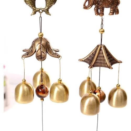Vintage metal wind chimes Pisces elephant ornaments home wind chimes pendant metal wind chimes crafts