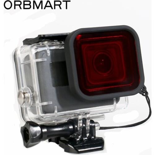 ORBMART Dive Waterproof Case Cover + Filter Underwater Lens Filtro For Go Pro Gopro Hero 5 6