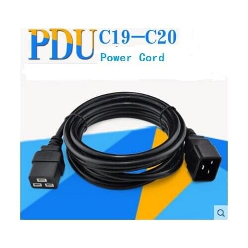 High quality IEC 320 C19 Female to C20 Male Power extension Cord Adapter Cable about 2.0M For PDU UPS 16A