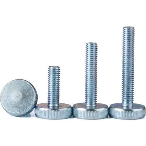 2pcs M10 GB835 hand screws Big heads knurled screw Round bolt 20mm-50mm Length