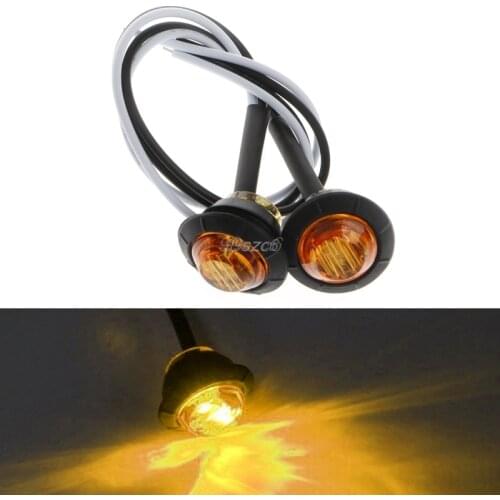 2X Mini Amber 3/4" Round Side 3 LED Marker Trailer Car Bullet Light Waterproof DropShip Dropshipping