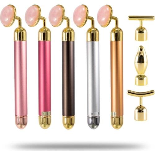 4 in 1 Electric Vibrating Jade Roller Energy Beauty Bar Slimming Face Massage Tool Set Skin Tightening Wrinkle