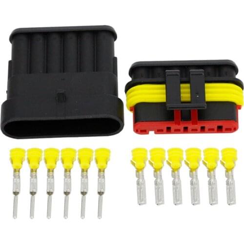 50 Sets 6 Pin AMP 1.5 Connectors DJ7061-1.5 Waterproof Electrical Wire Connector Xenon lamp connector Automobile car part