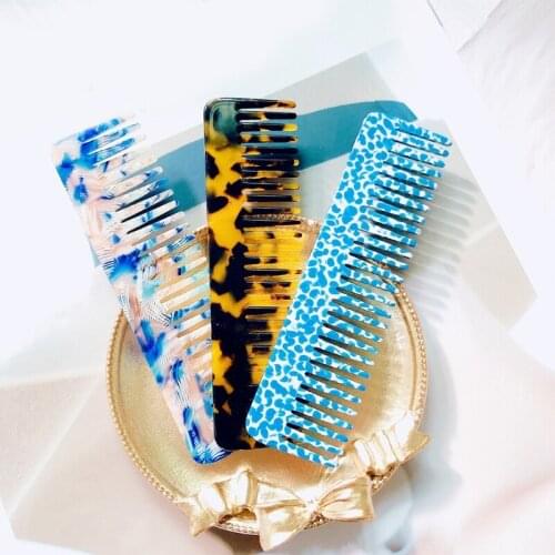 Acetate Anti-Static Massage Hair Comb Colorful Tortoise Shell Hairbrush Tools M76F